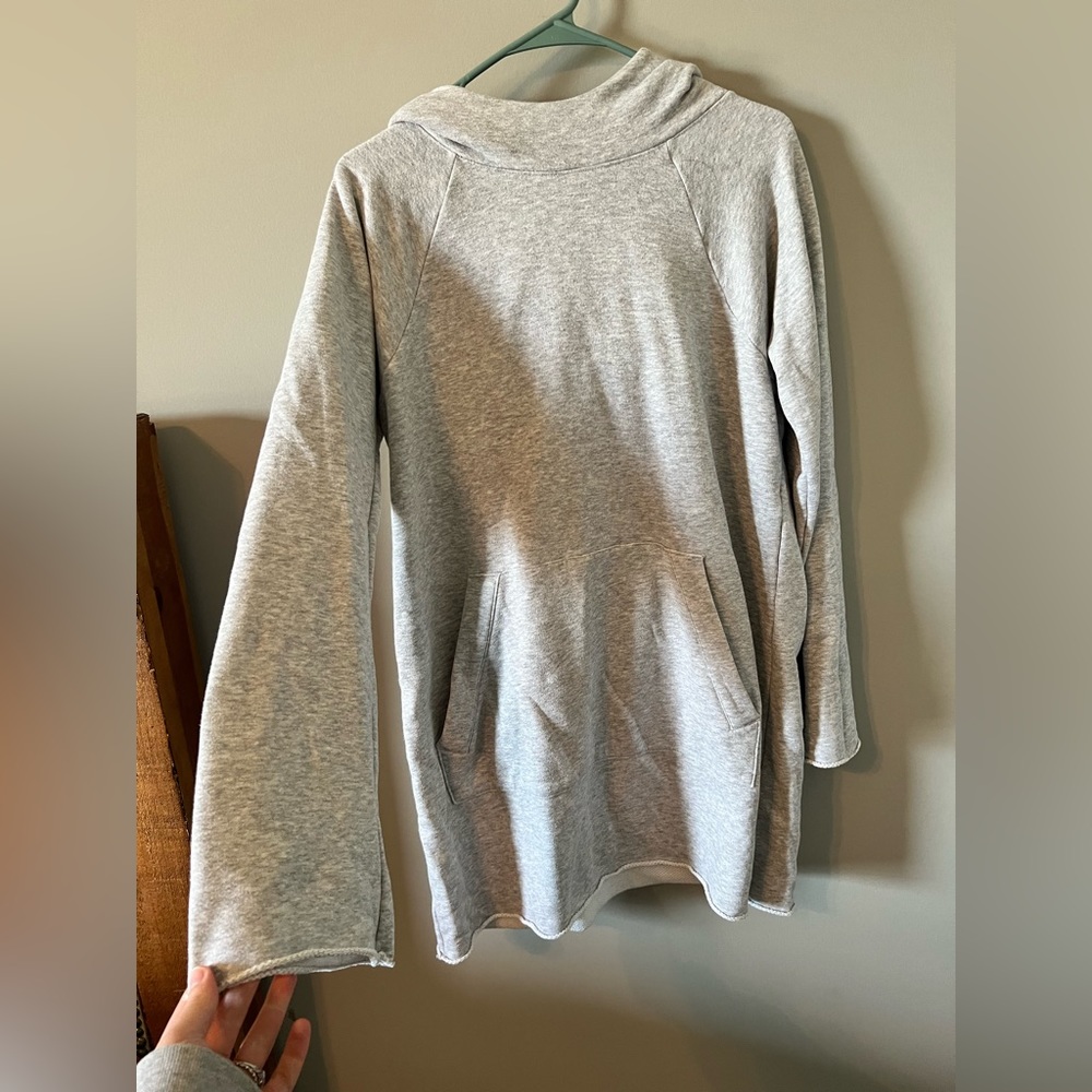 Athleta Grey Bell Sleeve Hoodie Tunic